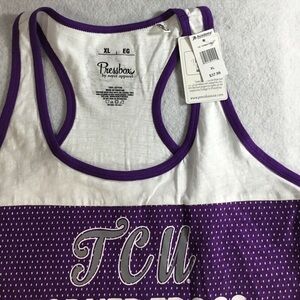 Pressbox TCU Horned Frogs White Casual Tank SZ XLarge NWT